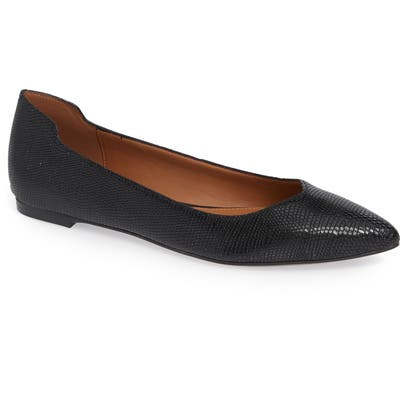 Calvin Klein Giannis Lizard Embossed Ballet Flat, Black