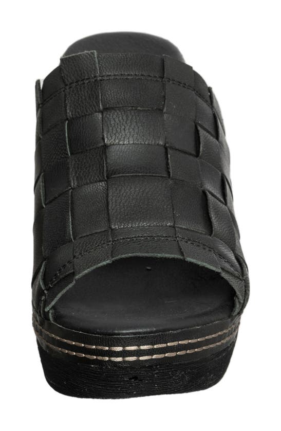Antelope Tamia Weave Slide Sandal In Black Leather