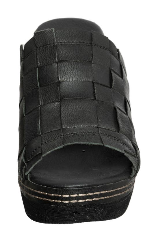 Shop Antelope Tamia Weave Slide Sandal In Black Leather