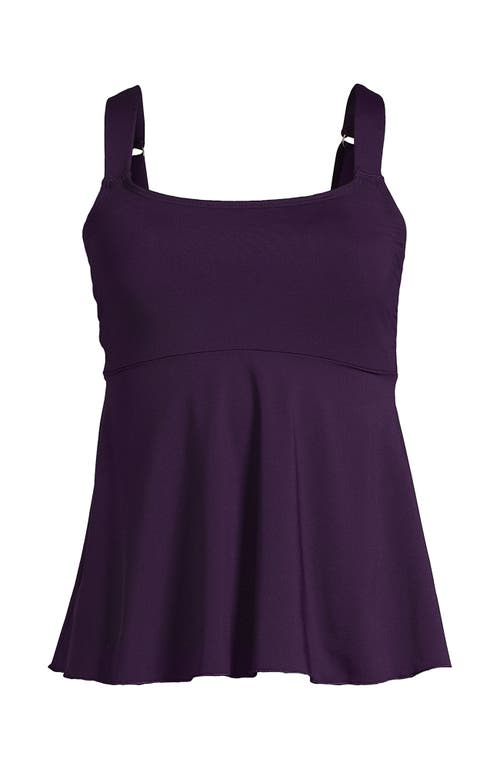 Shop Lands' End Plus Size Flutter Scoop Neck Tankini Top In Blackberry