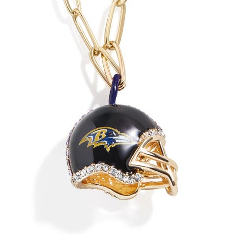 Baltimore Ravens Helmet Pendant, 14K White - The GLD Shop