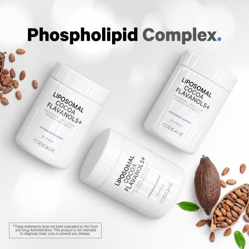 Codeage Liposomal Cocoa Flavanols, Cocoa Beans, Epicatechin, Acacia Fiber, Phospholipids, 90 ct in White at Nordstrom