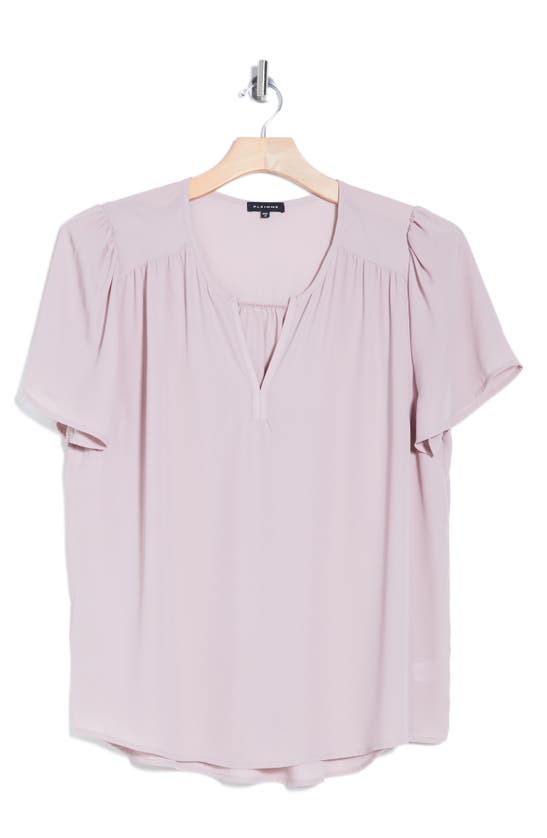 Shop Pleione High/low Notched Tunic Top In Dusty Mauve