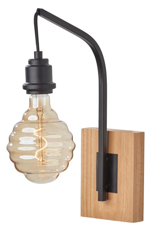 ADESSO LIGHTING Wren Wall Sconce in Natural Wood With Black Finish at Nordstrom