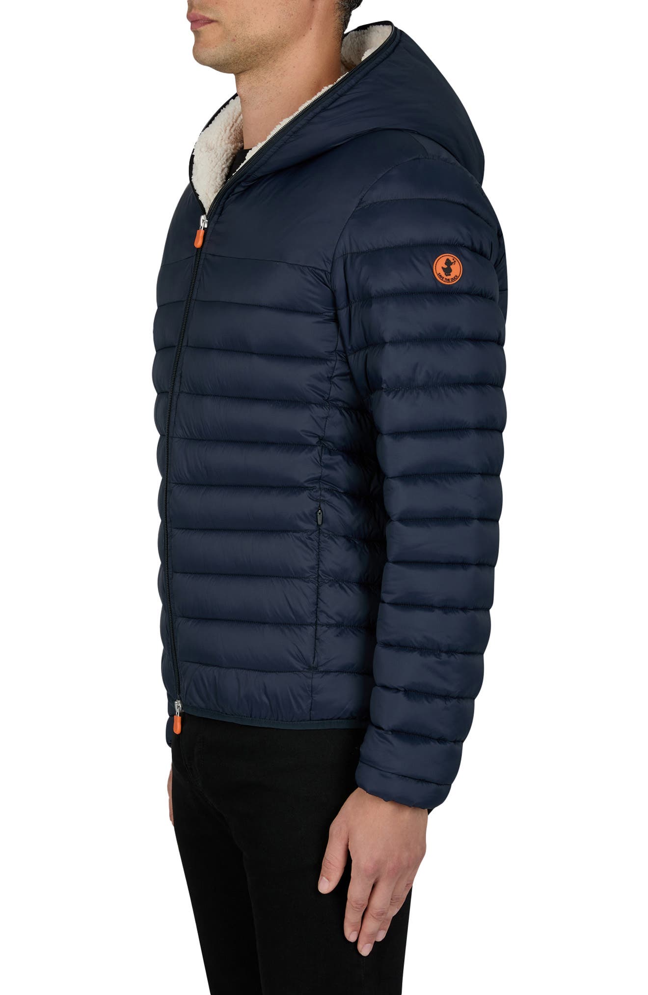 Save The Duck Men's Nathan Faux Fur Lined Hooded Jacket - Blue - XXL