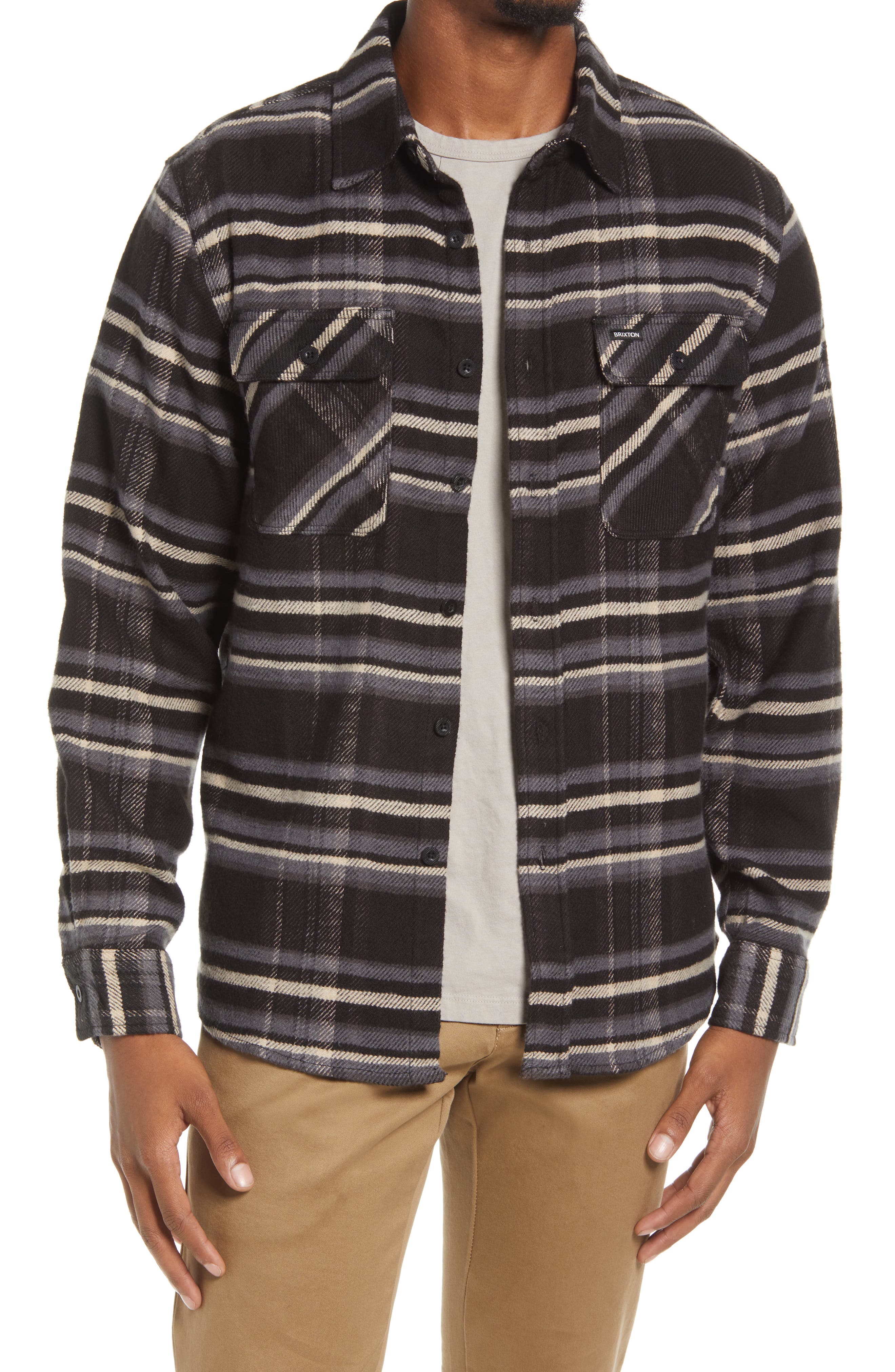 Brixton Bowery Plaid Flannel Button-Up 