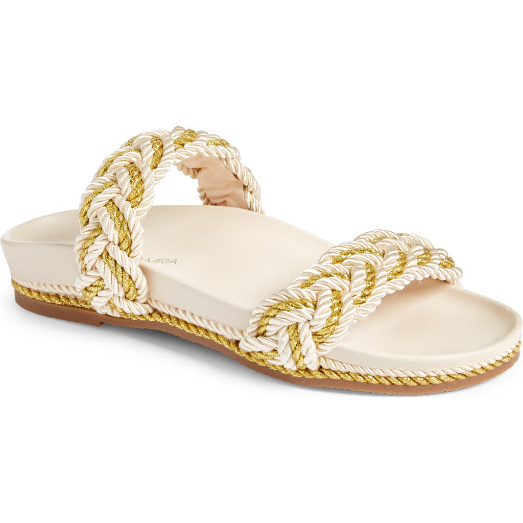 Yosi Samra Michelle Double Strap Slide Sandal In White