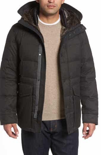 Cole Haan Faux Fur Trim Mixed Media Hooded Down Jacket Nordstromrack