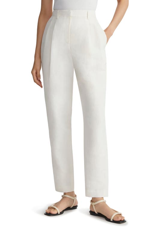 Lafayette 148 New York Macdougal Pleated Silk & Linen Trousers Alabaster at
