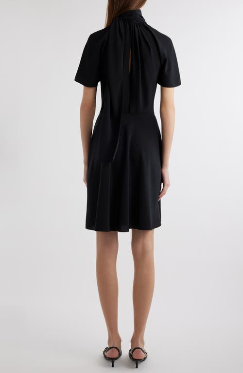 Shop Givenchy Knot Collar Silk Dress In Black