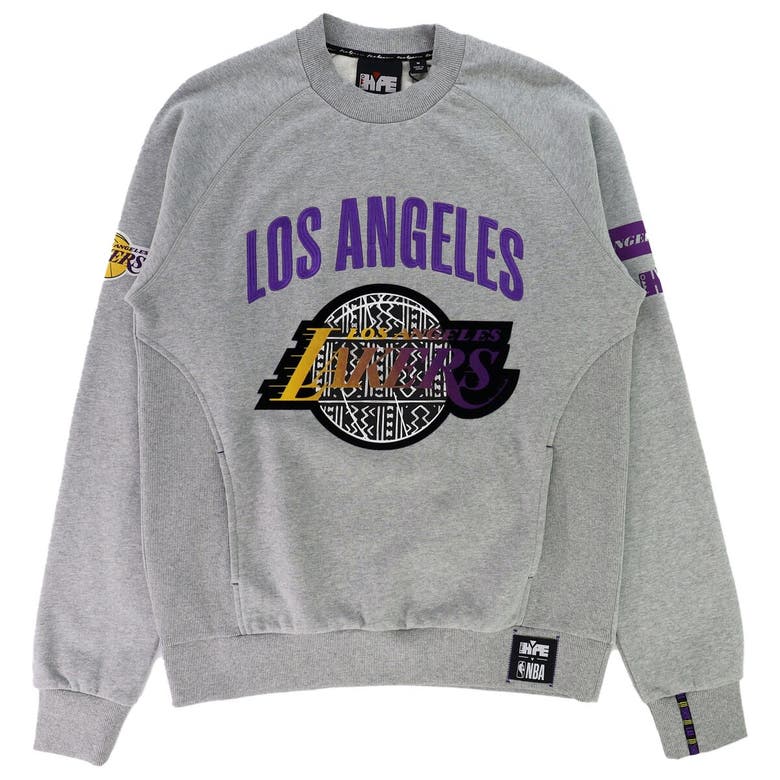 Shop Two Hype Unisex Nba X   Heather Gray Los Angeles Lakers Culture & Hoops Heavyweight Pullover Sweatshi