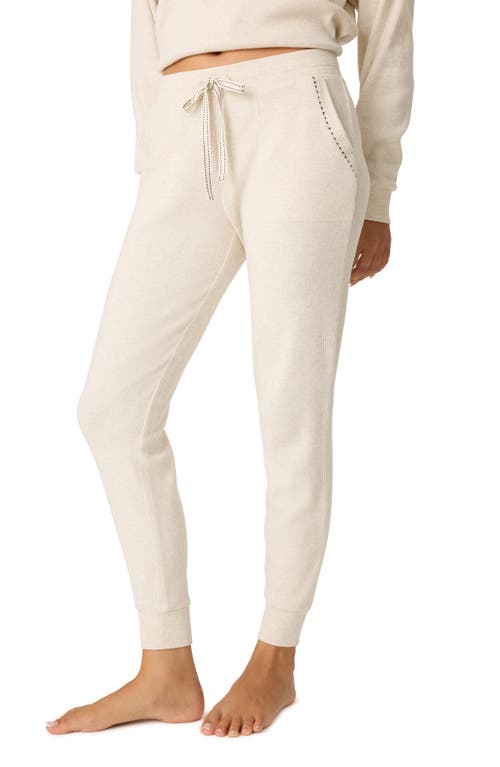 Shop Pj Salvage Cross Stitch Cotton Blend Joggers In Light Oatmeal