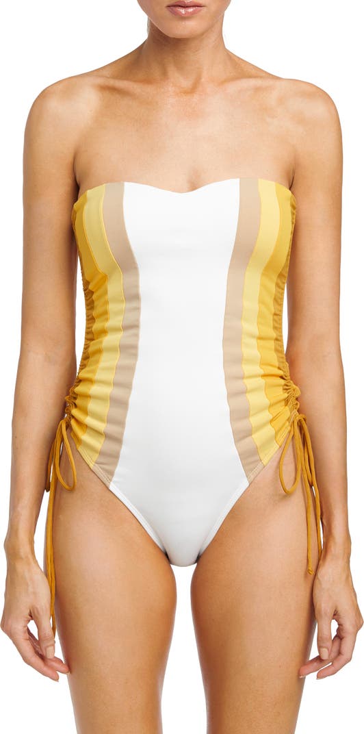 Charlie Stripe Bandeau One-Piece Swimsuit