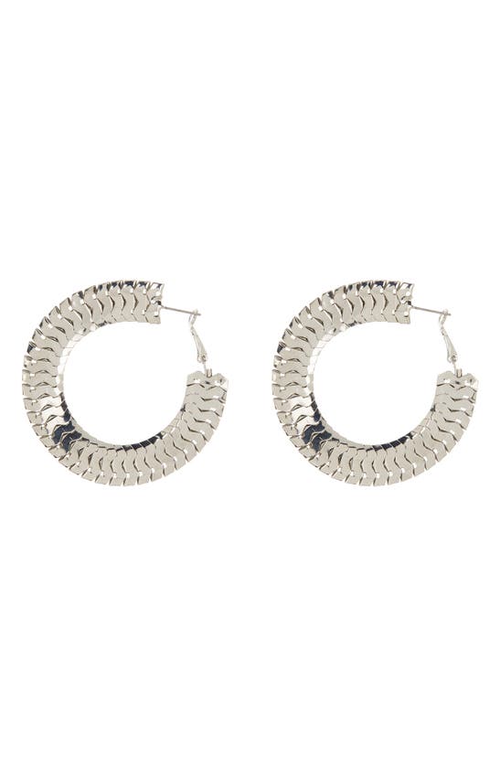 Melrose And Market Textured Statement Hoop Earrings In Neutrals