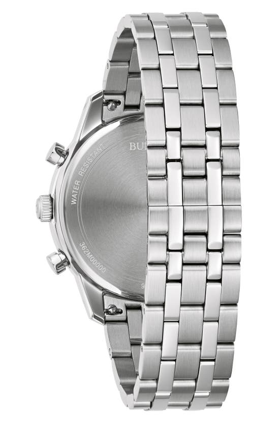 Shop Bulova Sutton Bracelet Chronograph Watch, 41mm In Silverone