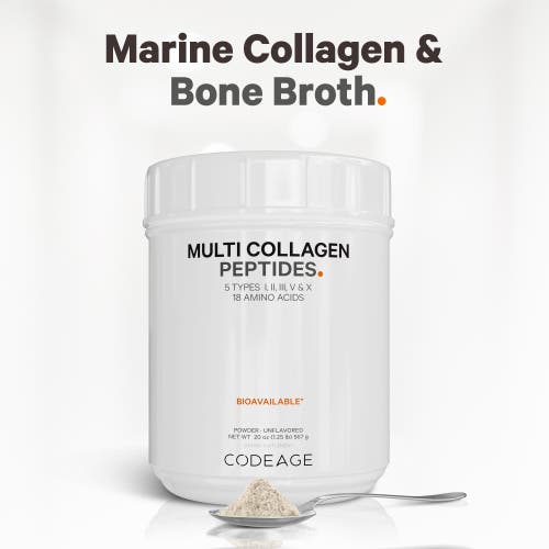 Codeage Multi Collagen Protein Powder Peptides, Hydrolyzed, 2-Month Supply, Collagen I, II, III, V, X, 20 oz in White at Nordstrom