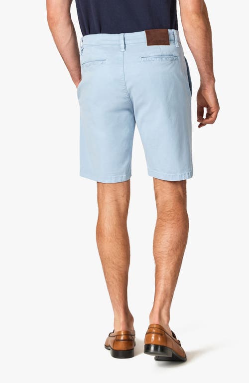 34 Heritage Nevada Flat Front Soft Touch Twill Shorts In Faded Denim Soft