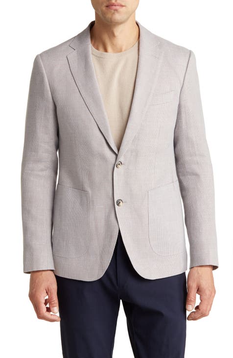 Men's 1 Button Plaid Dress Blazers Slim Fit Casual Long Sleeve