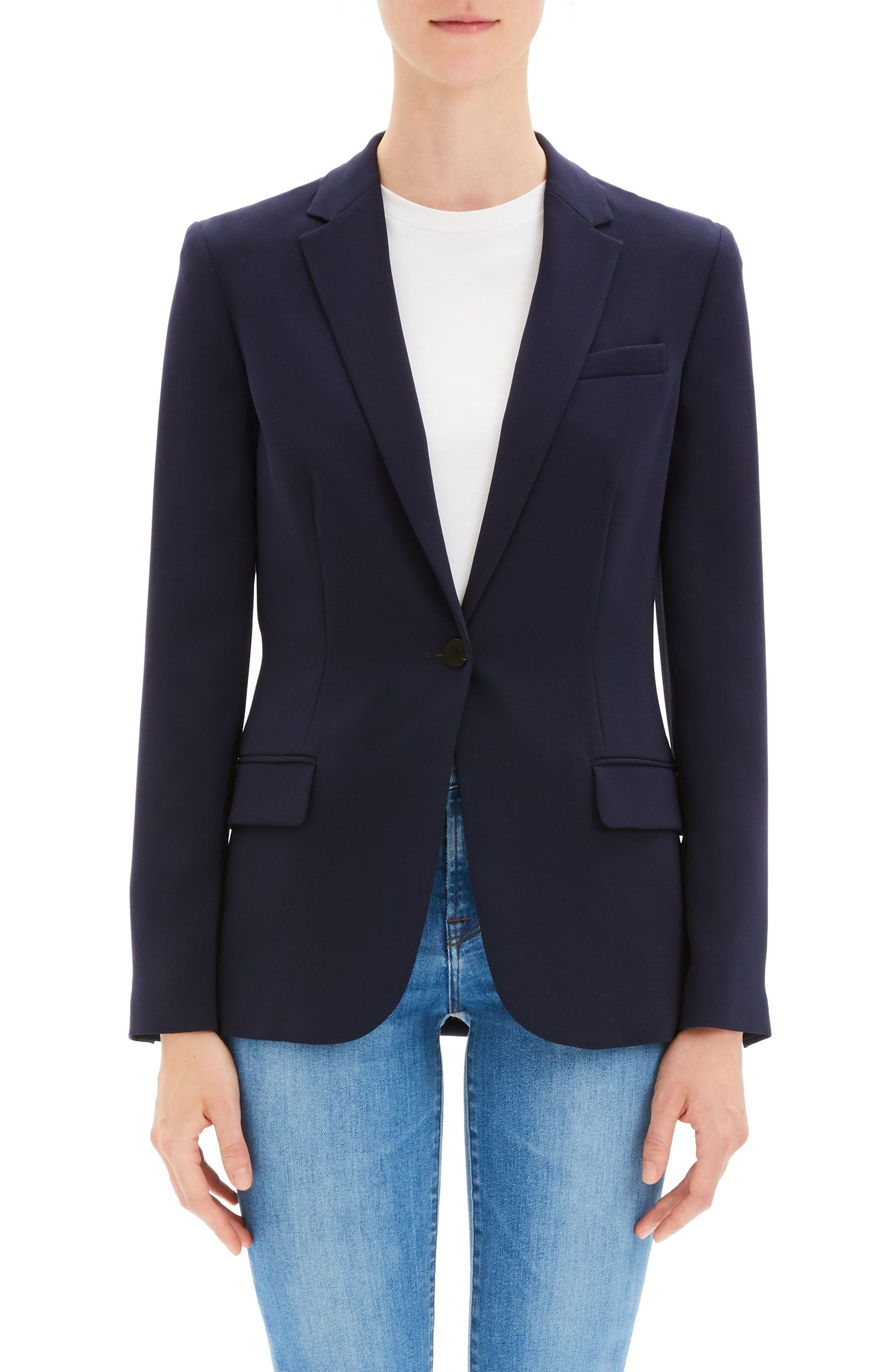Theory | Solid Notch Collar One Button Blazer | Nordstrom Rack
