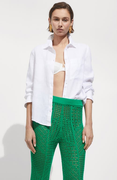 Mango Open Stitch Knit Cover-up Pants In Green