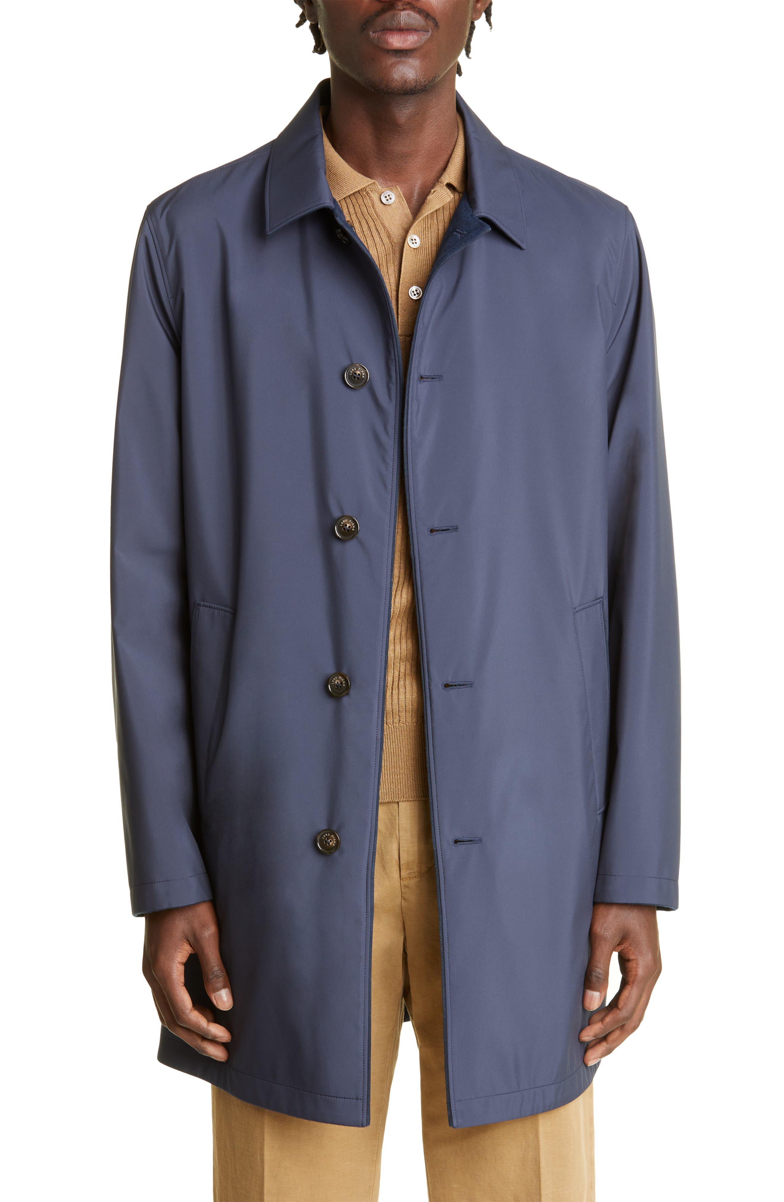 Nordstrom Men Clothing Jackets Rainwear Mens Waterfall Reversible Raincoat in Blue Navy/Shanghai Blue at Nordstrom 