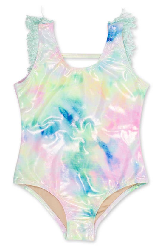 Shade Critters Kids' Tie Dye Shimmer One-piece Swimsuit In Pink Multi