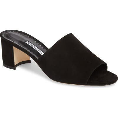 Manolo Blahnik Rapallato Slide Sandal, Black