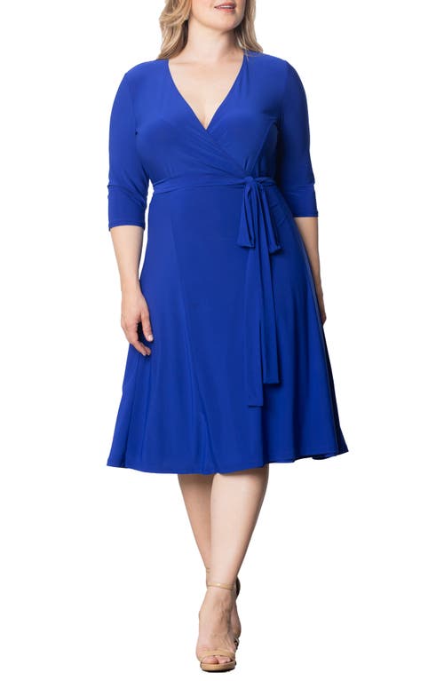 Kiyonna Essential Wrap Dress In Sapphire