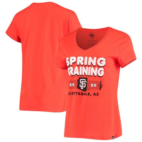 Women's '47 Orange San Francisco Giants 2020 Spring Training Retro Bubble Rival V-Neck T-Shirt