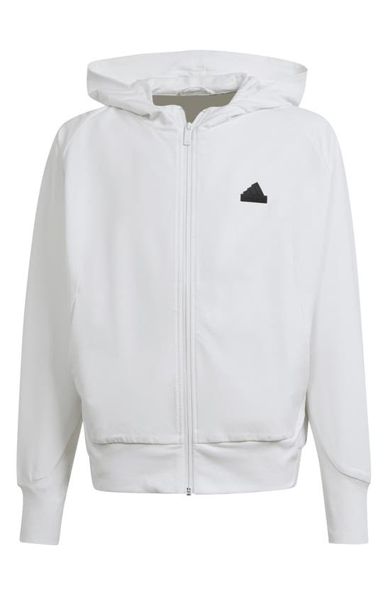 Shop Adidas Originals Kids' Sportswear Z.n.e. Woven Zip Hoodie In White/ Black