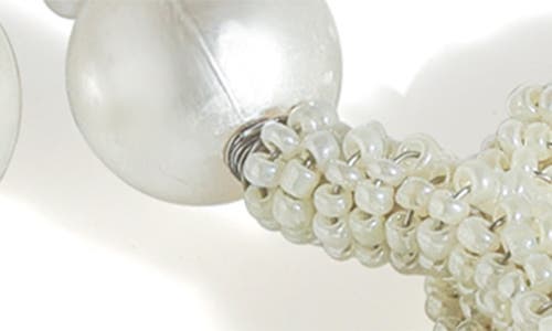 Tiramisu Faux Pearl Opulence Set Of 4 Napkin Rings In Ivory