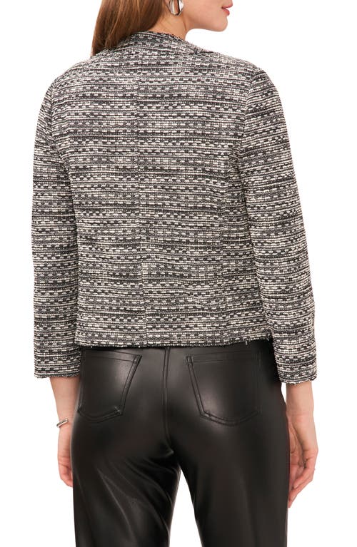 VINCE CAMUTO VINCE CAMUTO STRIPE BOUCLÉ KNIT CROP JACKET 