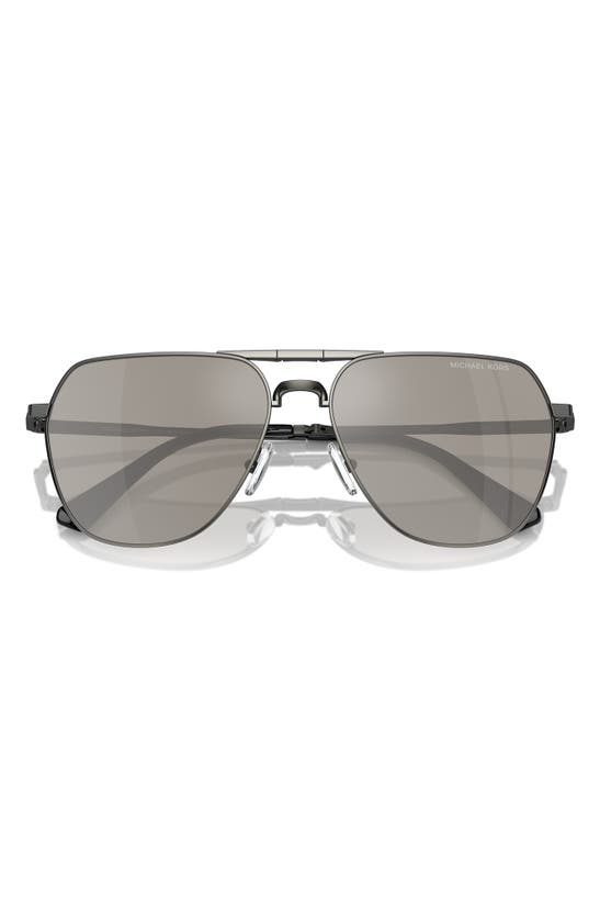 Michael Kors Keswick 59mm Pilot Sunglasses In Shiny Gunmetal