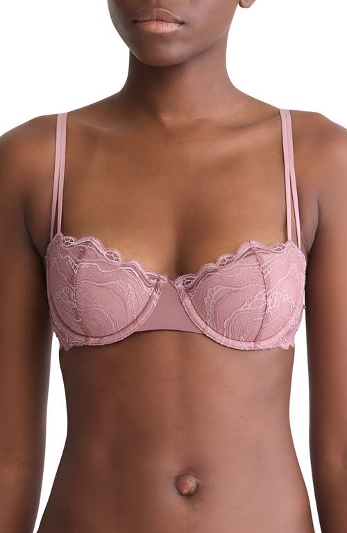 Shop Calvin Klein Essentials Light Lace Underwire Bra In Vintage Pink