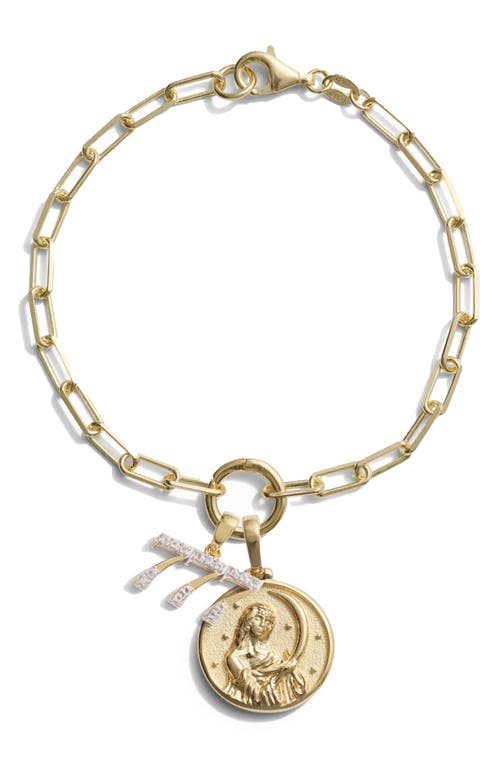 Awe Inspired Divine Intuition Charm Bracelet In 14k Gold Vermeil - 777
