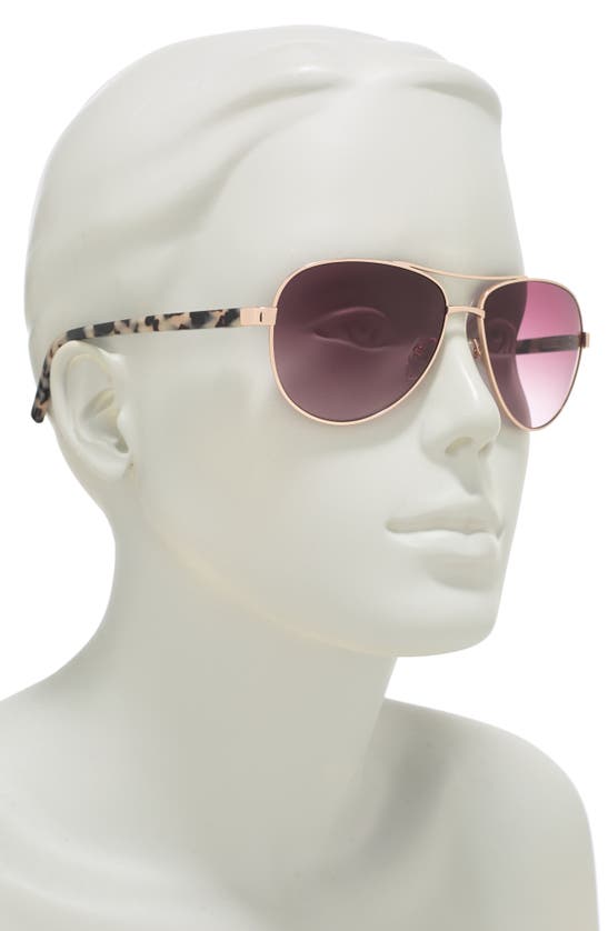 Ted Baker 57mm Metal Frame Aviator Sunglasses In Rose