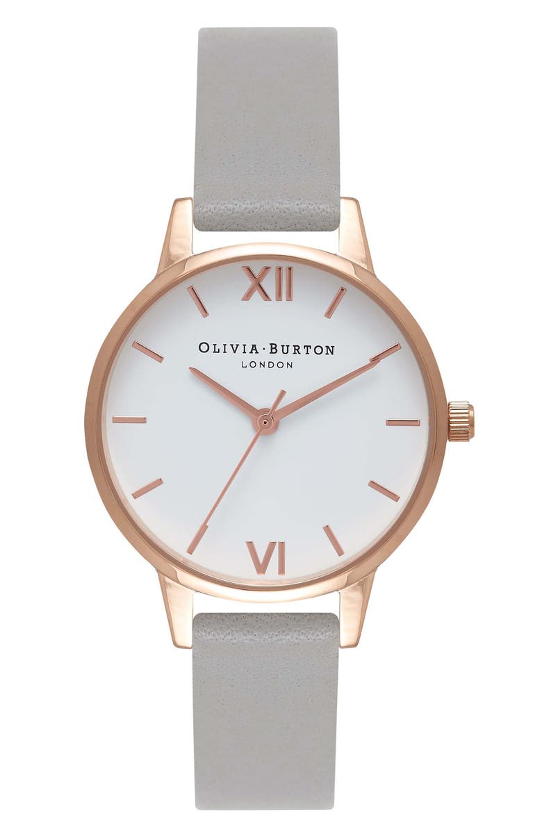 Olivia Burton Midi Dial Leather Strap Watch 30mm Nordstrom