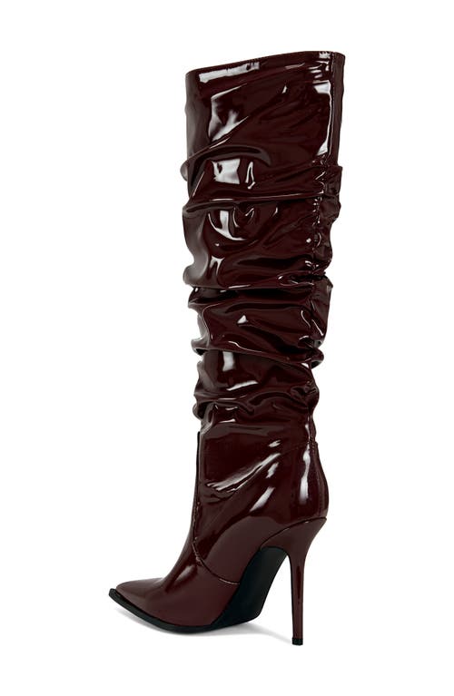 Azalea Wang Mitica Knee High Boot In Burgundy