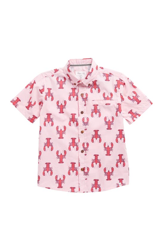 Sovereign Code Kids' Dover Short Sleeve Shirt In Lobsterdamus/ Pink