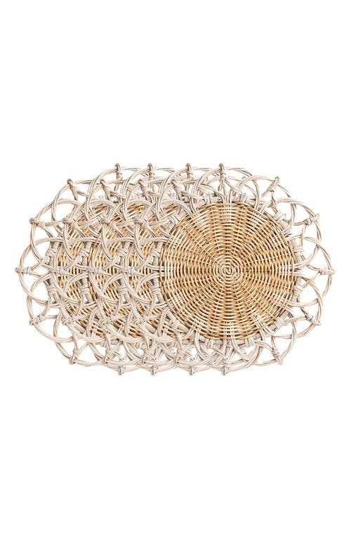 Juliska Provence Rattan Whitewash Placemats, Set Of 4 In Natural/whitewash