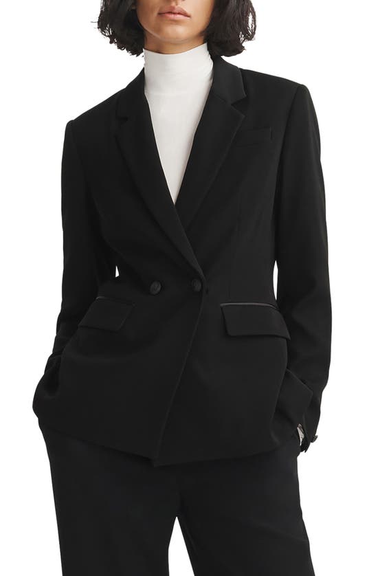 Rag & Bone Tessa Japanese Crepe Blazer In Black