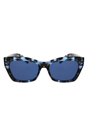 Bcbg 37mm Chunky Catty Square Sunglasses In Blue