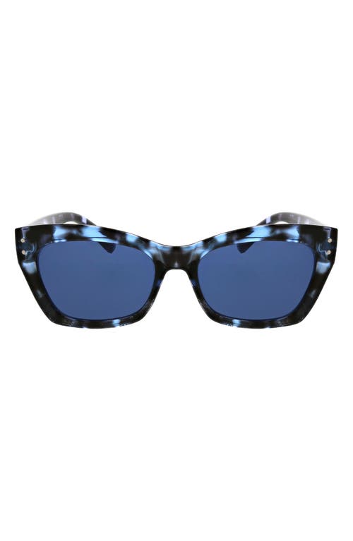 Bcbg 37mm Chunky Catty Square Sunglasses In Blue Demi