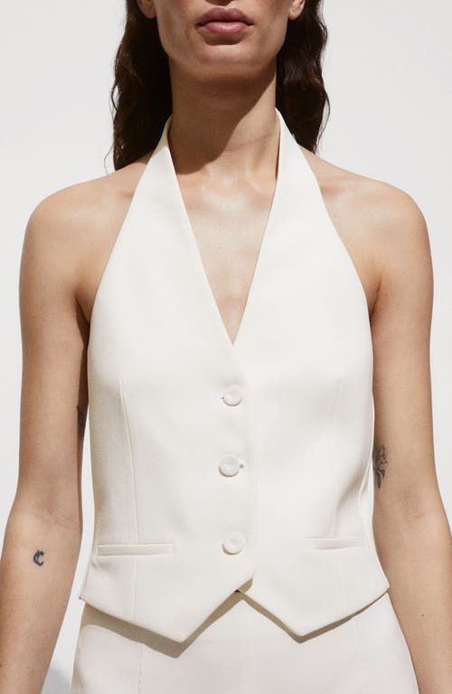 Shop Mango Halter Vest In Ecru