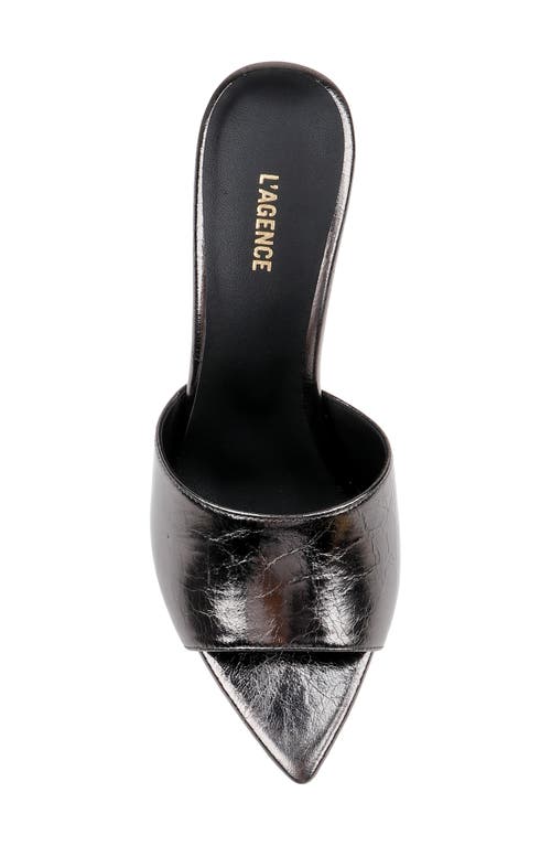 Shop L Agence L'agence Lolita Vii Slide Sandal In Gunmetal Leather