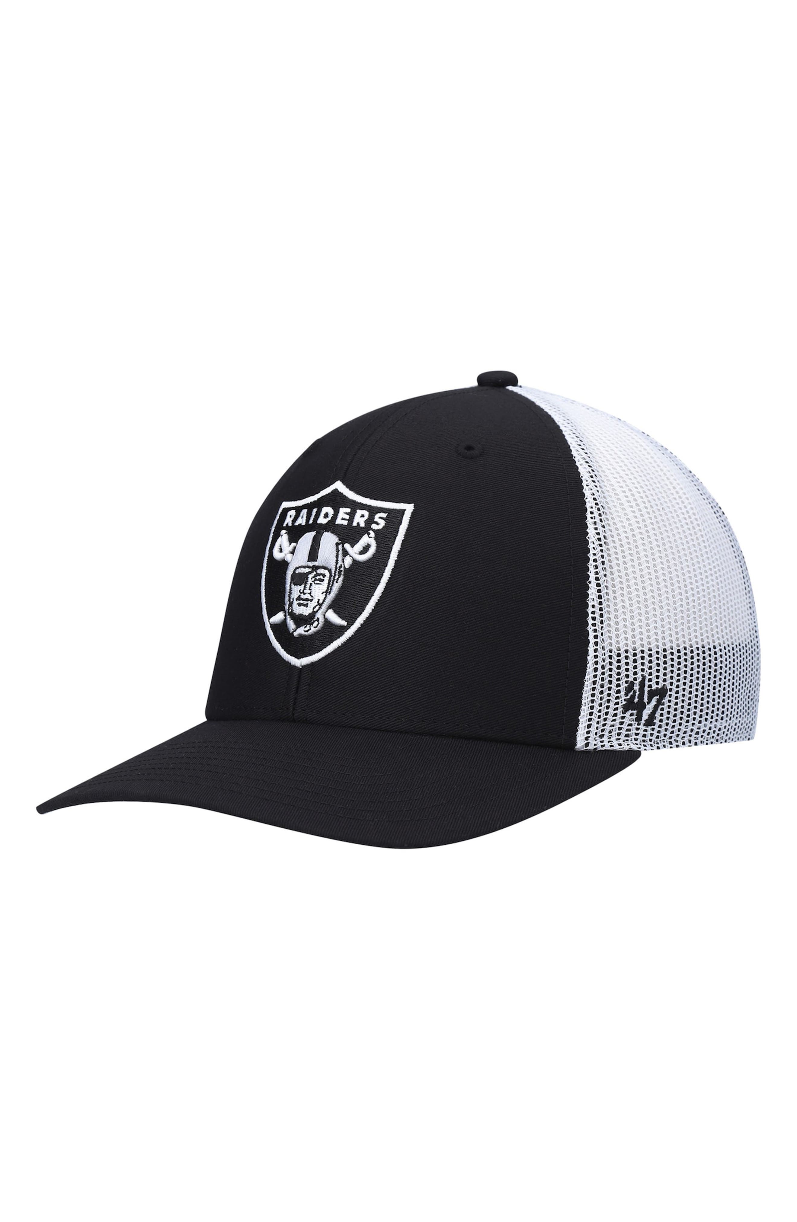 raiders white snapback