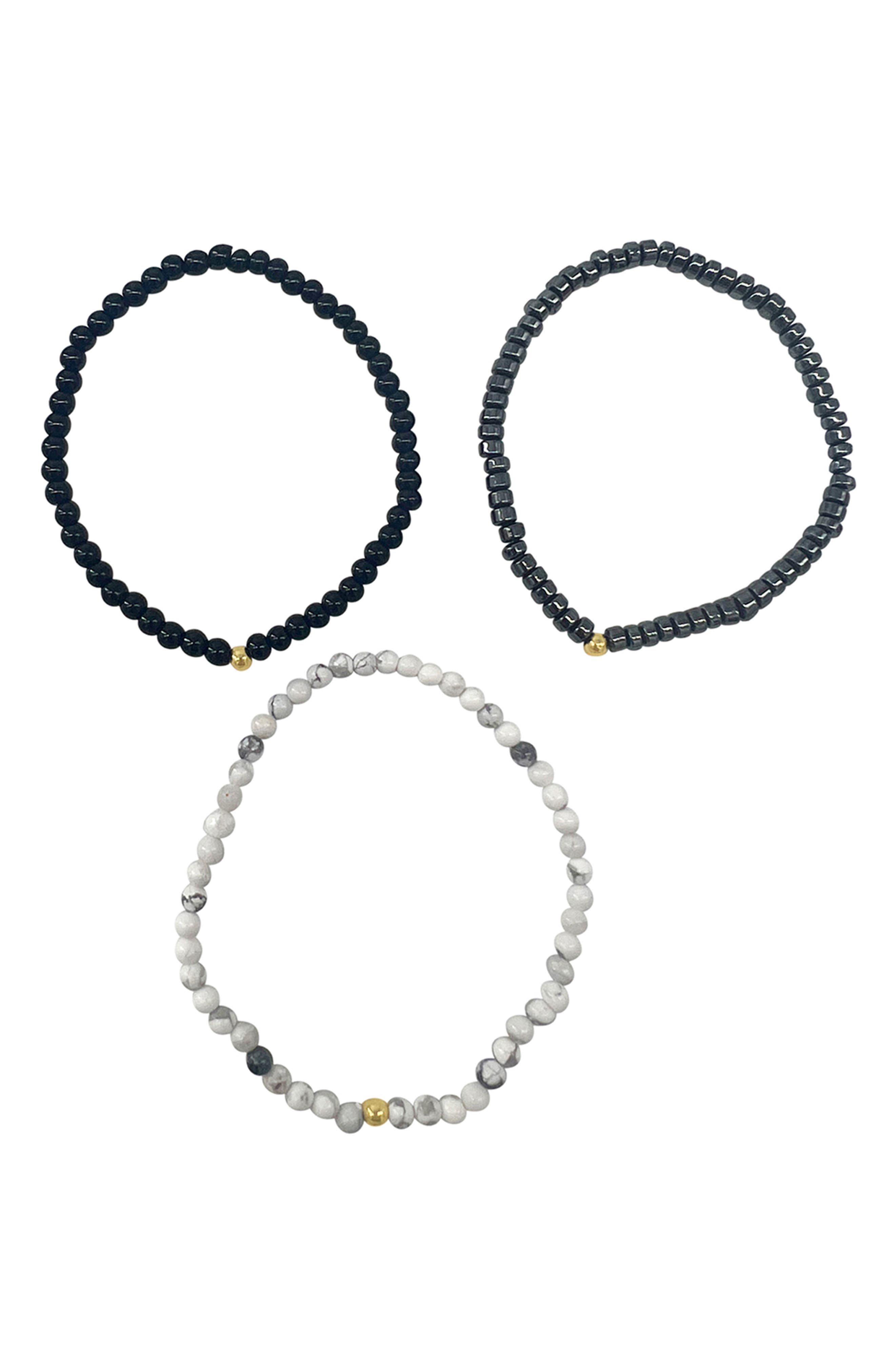 Adornia Men's Set of 3 Beaded Stretch Bracelets Nordstromrack