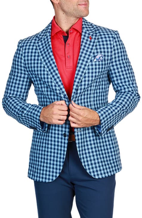 Plaid Linen & Cotton Blend Sport Coat