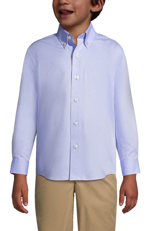 LANDS' END LANDS' END SCHOOL UNIFORM BOYS LONG SLEEVE NO IRON PINPOINT DRESS SHIRT