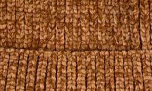 Marcus Adler Chenile Faux Fur Pompom Beanie In Camel